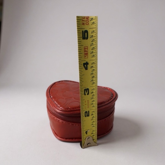Coach Heart-Shaped Jewelry Case Red Patent Leather - Picture 11 of 12